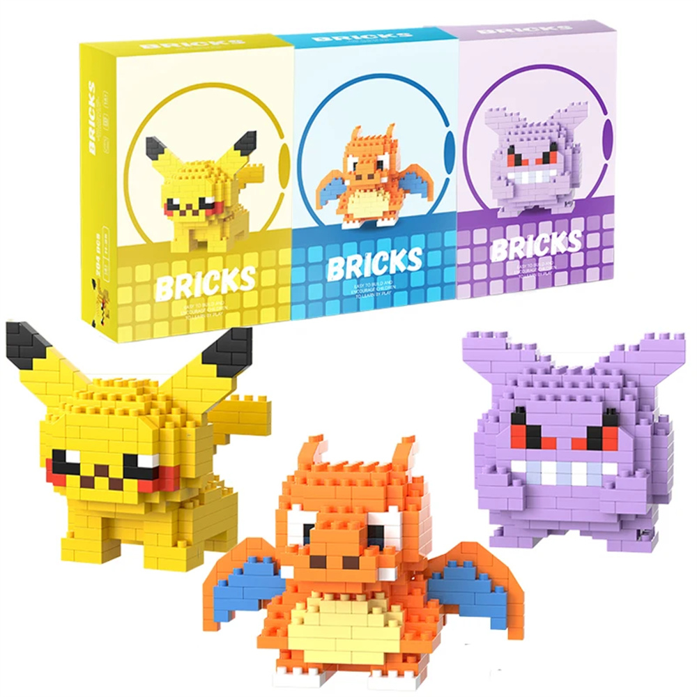 Model Kit Ikaruga - Pokemon Micro Bouwstenen Pikachu Dragonite Gengar