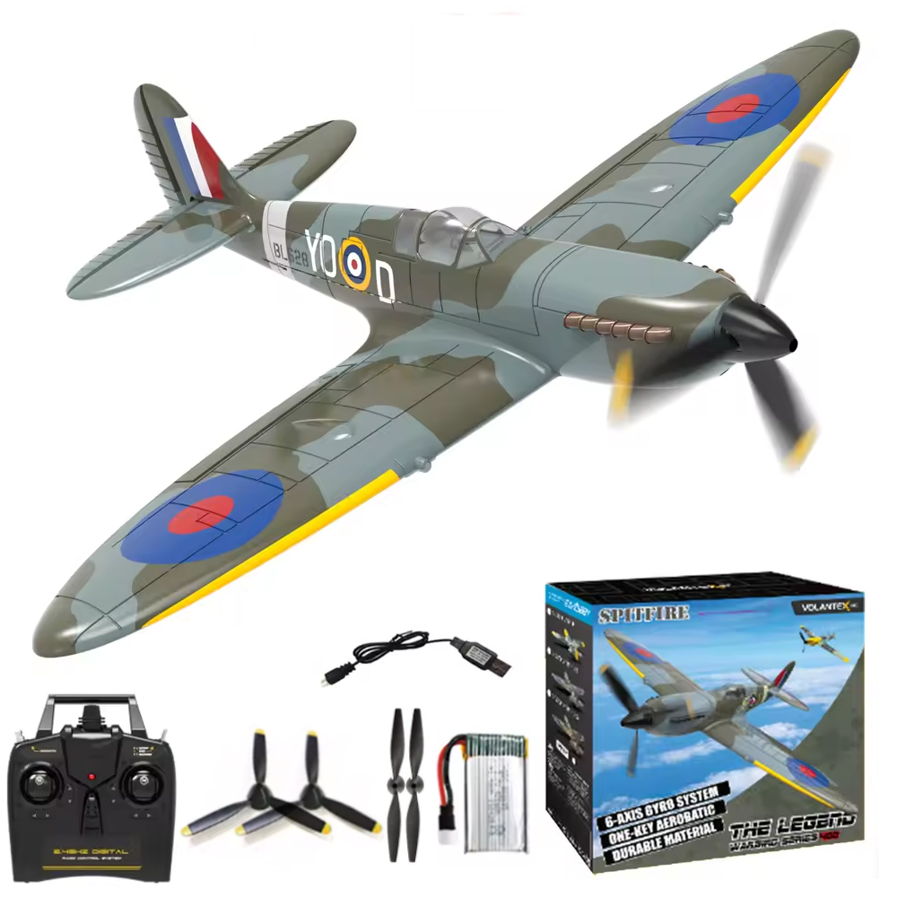 Model Kit Spitfire - Volantex Classic WWII-serie vliegtuigmodel, 400 mm