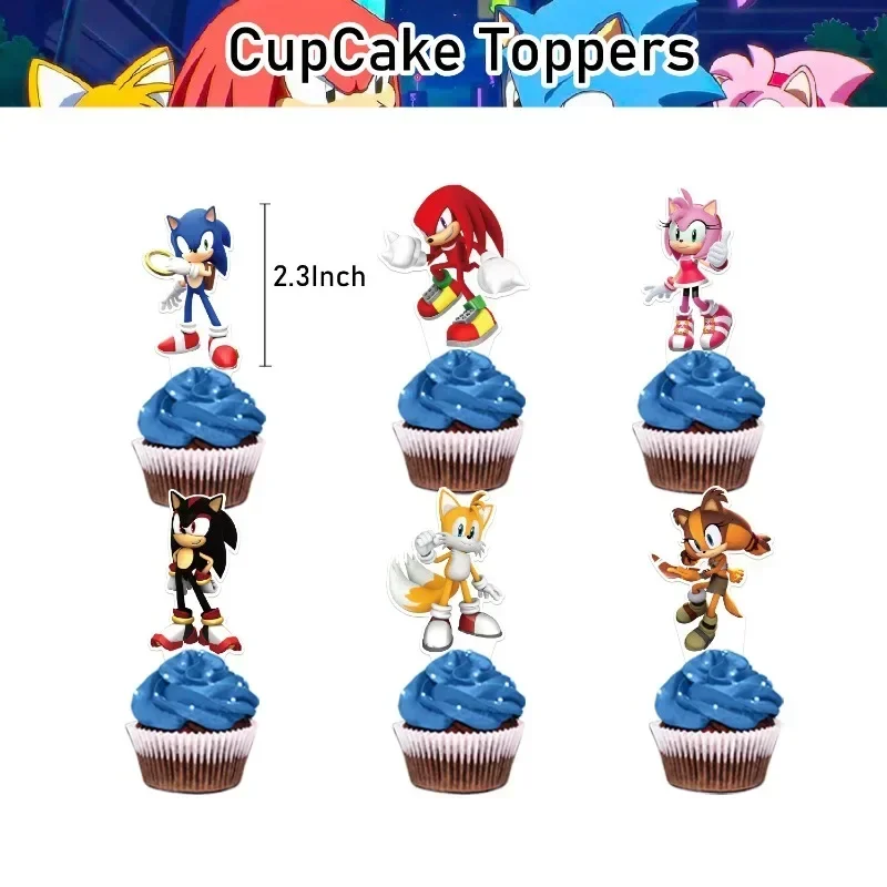 Model Kit Sonic - Sonics Themaverjaardagsfeest Decoratieset Inclusief Banners, Taarttoppers,