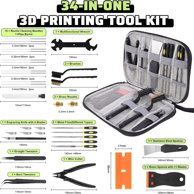 34pcs 3D Printer Gereedschap K - Model Kit Tweezers recensie en prijs